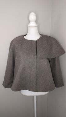 Nellie Partow Lambswool Cashmere Asymmetric Cape Jacket M